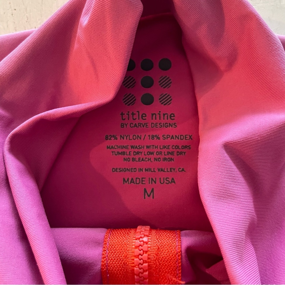 Title Nine Nylon Full Zip Swim Outdoor Shirt Long Sleeve Size Medium Pink - Picture 5 of 5